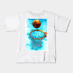 Perfect Basketball Hoop Shot Trio Two Kids T-Shirt